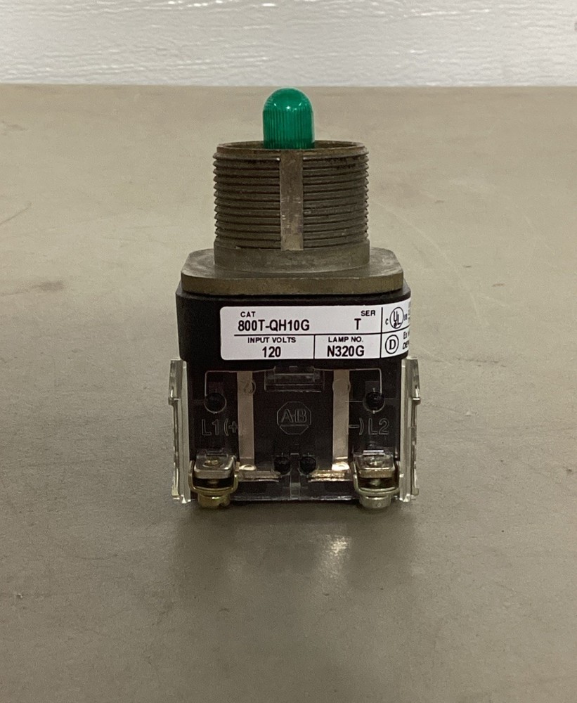 ALLEN-BRADLEY 800T-QH10G 120V AC/DC Light – Green (Missing Cap)