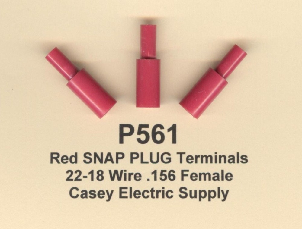 25 Red Insulated SNAP PLUG BULLET Terminal Connector 22-18 Wire Gauge.156 FEMALE