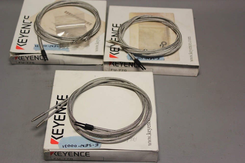 LOT OF 3 NEW KEYENCE THRUBEAM FIBER UNITS FU-77G