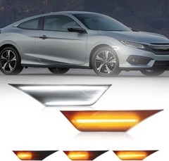 LED Side Marker Lights for 10 Gen Civic 2016-2021 Switchback White Smoked Len