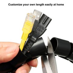 Cable Management Sleeve Wire Wrap Cord Organizer 7mm x 8mm 3 Meters Length Black