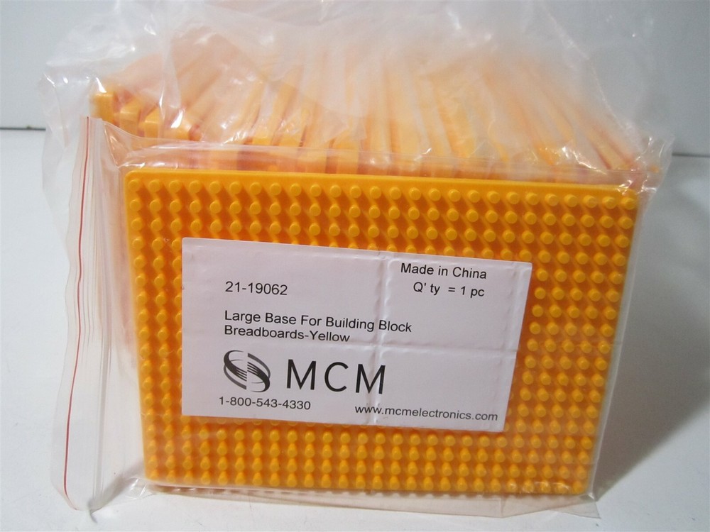 MCM Electronics 13.2 x 9.2cm Yellow Base for Breadboard Building Block Lot of 20