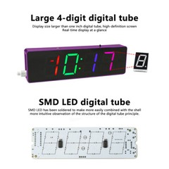 DIY Electronic Clock Kit LED Digital RGB Clock Time Temperature Date Display New