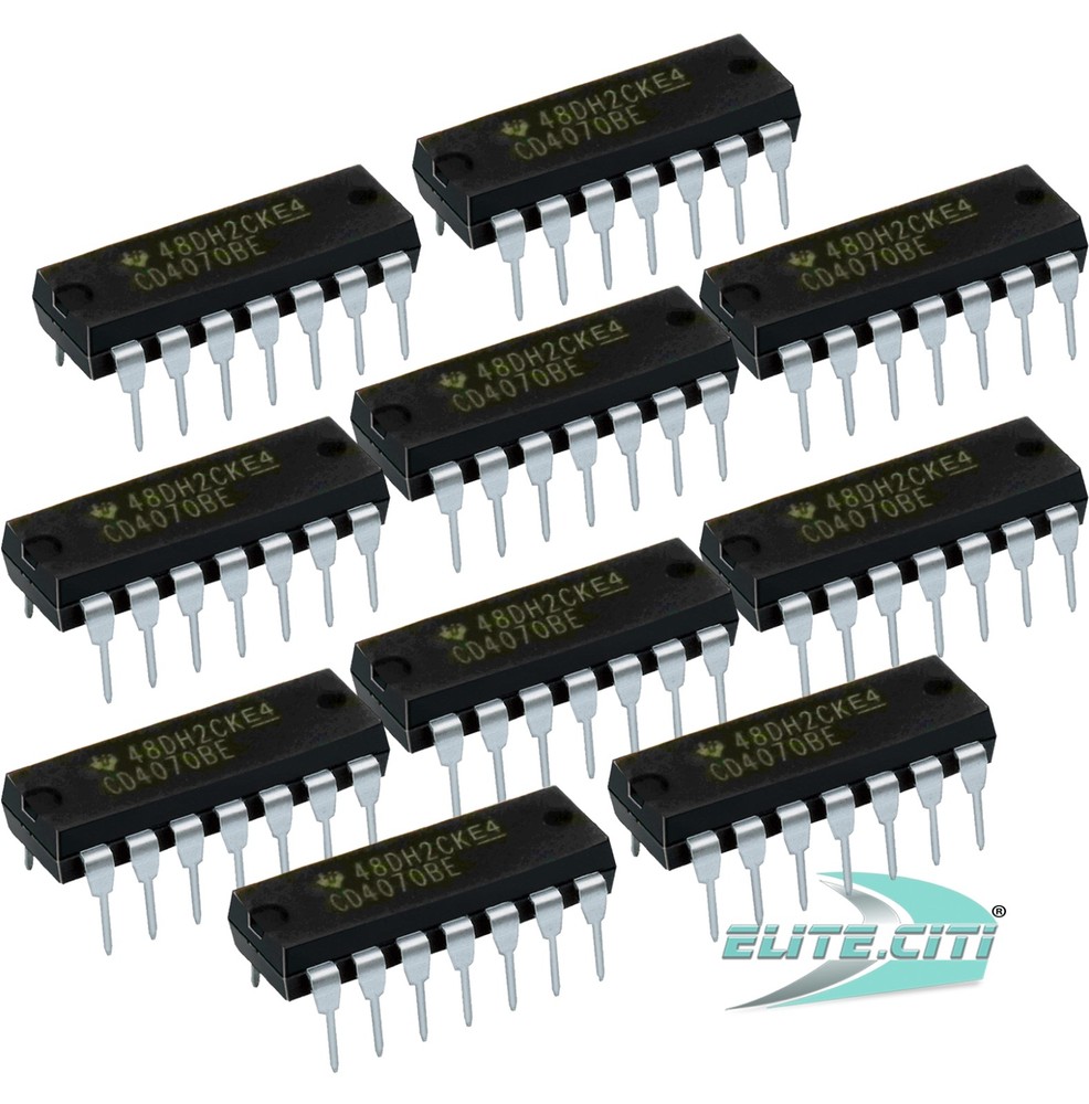 10 PCS Texas Instruments CD4070BE, IC GATE, QUAD XOR GATE, 2I/P, DIP-14