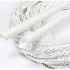 White Heat Resistant Sleeving Cable Wire HIGH TEMP Fiberglass Sleeve ID 1mm-50mm