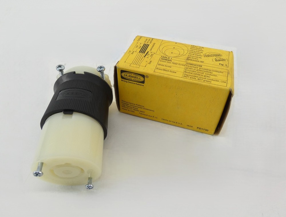 Kellems Hubbell HBL2413 Insulgrip Twist-Lock Connector 3P 20A 125/250VAC – NE…