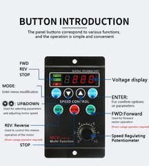 AC Motor Speed Controller Digital Display UX52 Forward Reverse 400W 50-60Hz