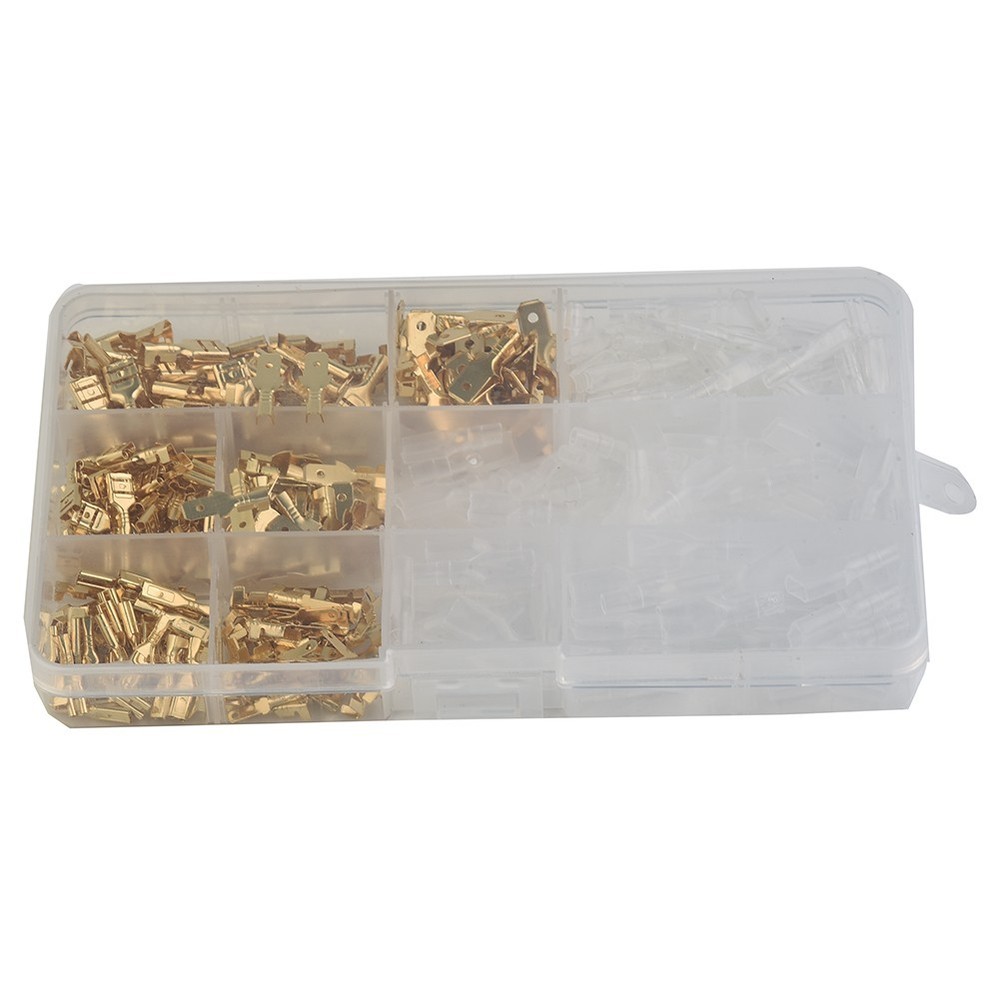 Lugs Connectors Electrical Terminals Crimp W/ Sleeves Set 315pcs Spade