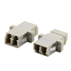 LC to LC Duplex Multimode Fiber Optic Adapter Coupler, Beige, 10 Pack