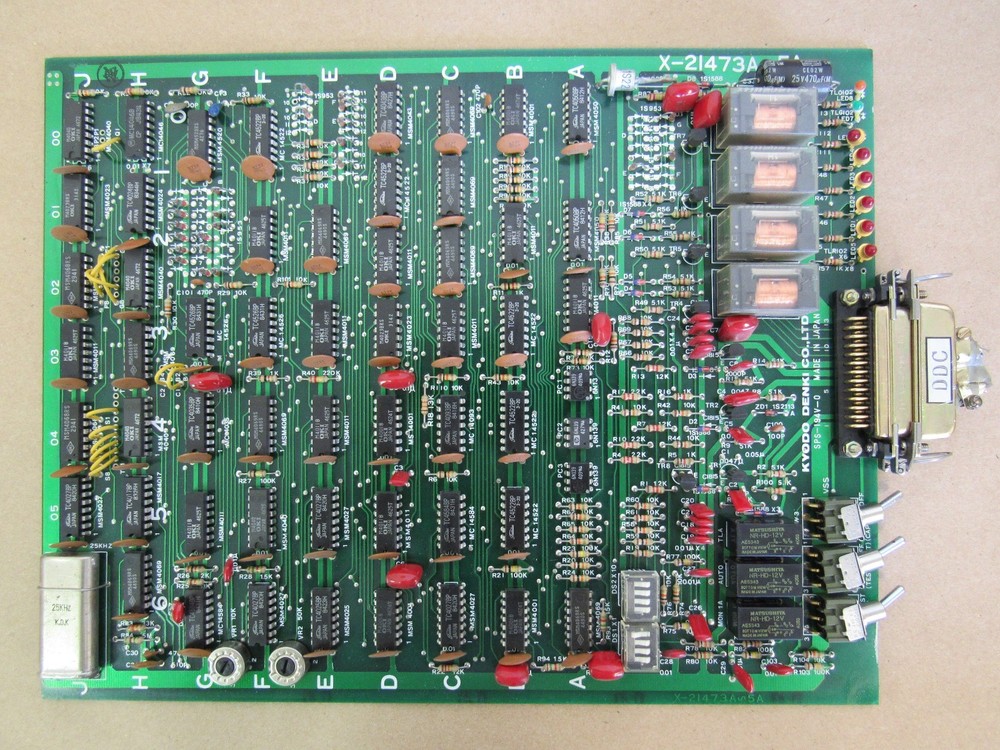 KYODO DENKI CNC CIRCUIT BOARD X-21473A 5A, SPS-194V-0, MADE IN JAPAN