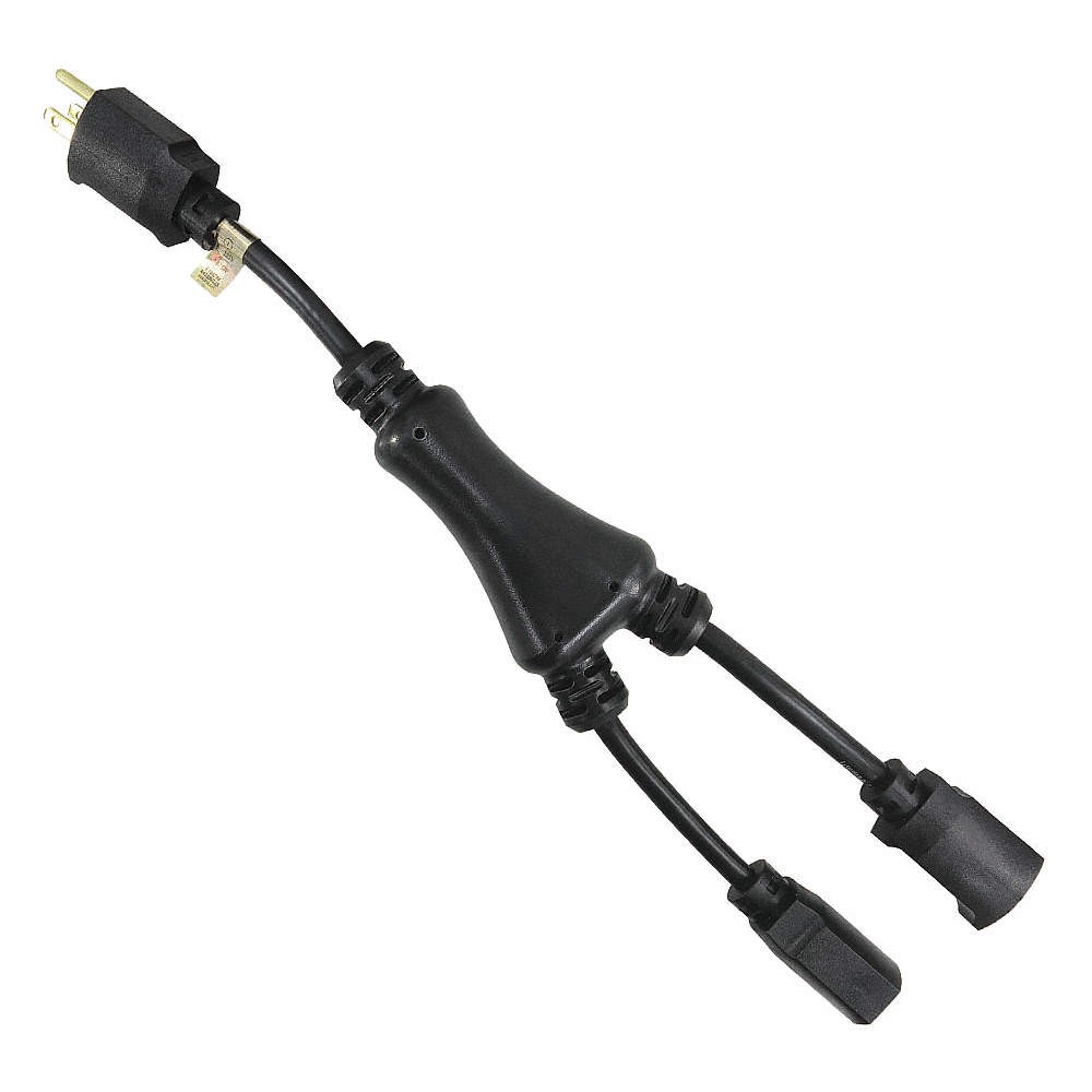 GRAINGER APPROVED 5XFT6ID Splitter Powr Cord,5-15P,SJT,1.2 ft.,15A 5XFT6