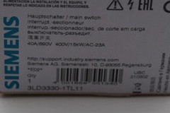 Siemens 3LD3330-1TL11 Main Switch 3LD3 330-1TL11