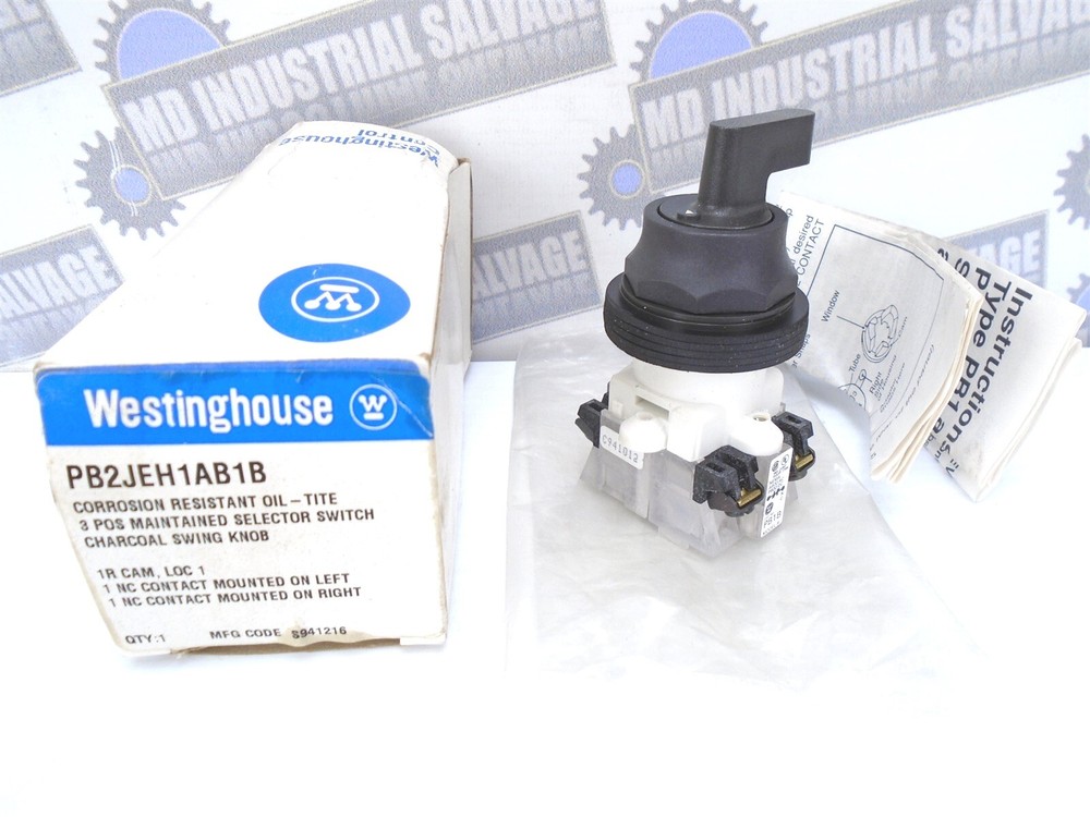 Westinghouse – PB2JEH1AB1B – 3 Position Maintained Selector Switch -(NEW in BOX)