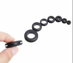 200pcs Rubber Grommet Assortment Set Electrical Wire Juncture Gasket Kit Black