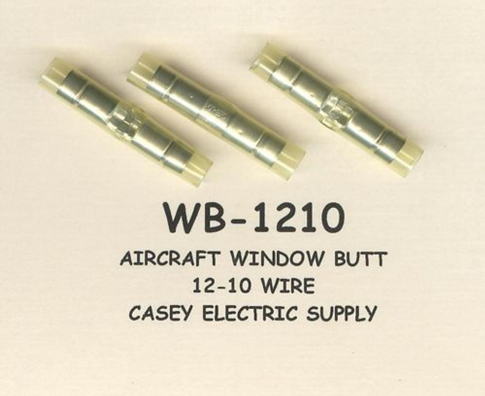 20 Yellow NYLON Insulated Aircraft Window Butt Connector #12-10 Wire Gauge MOLEX