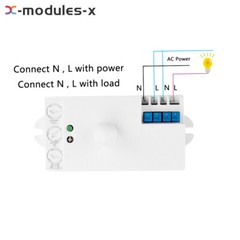 DC12-24V AC110-240V 5.8GHz Microwave Radar Sensor Body Motion HF Detector Switch