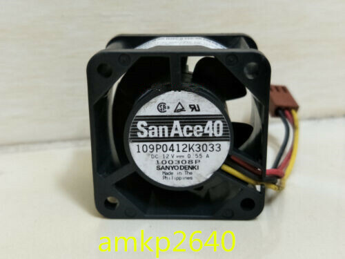 For Sanyo Denki SanAce 40 109P0412K3033 12V 0.55A 40x40x28mm 3-Pin Fan 40mm
