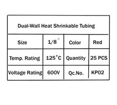 1/8″ 3.00mm ID X 4 Ft 3:1Ratio Red Dual Wall Adhesive Lined Heat Shrink Tubing