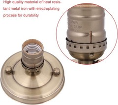 Bronze Electroplated Vintage Industrial Iron Lamp Bulb Socket Ho Color: Bronze