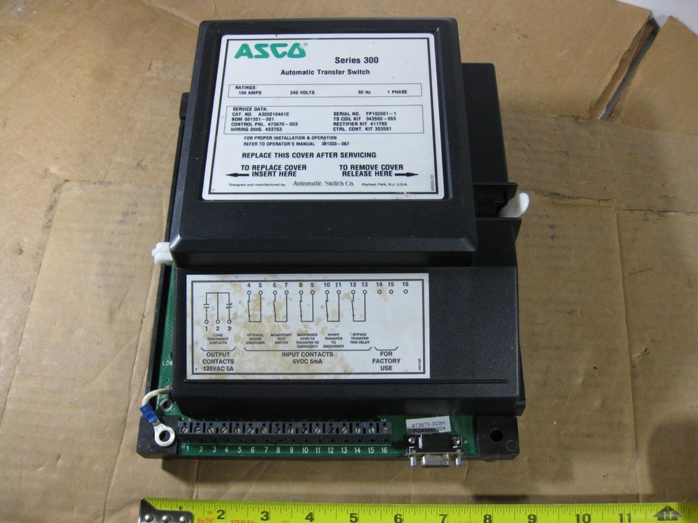 Asco A300210461C Transfer Switch Controller 240V 104A Control Board