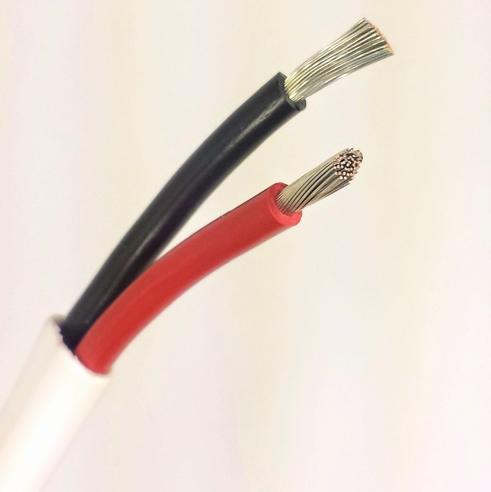 18/2 AWG Gauge Marine Grade Wire Boat Cable Tinned Copper Flat Black/Red