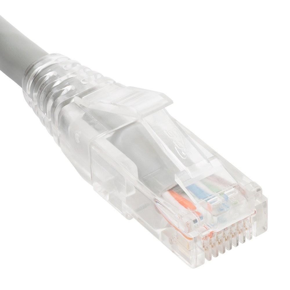 ICC PATCH CORD CAT6 CLEAR BOOT 7′ GRAY ICPCST07GY UPC 633758094207