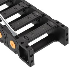 Drag Chain Cable Carrier Open Type End Connectors R100 35x100mm 1M Plastic Black