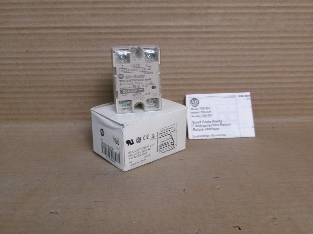 New Allen Bradley 700-SH25GZ25 Ser. A Solid State Relay 25A 24-240V AC 4-32V DC