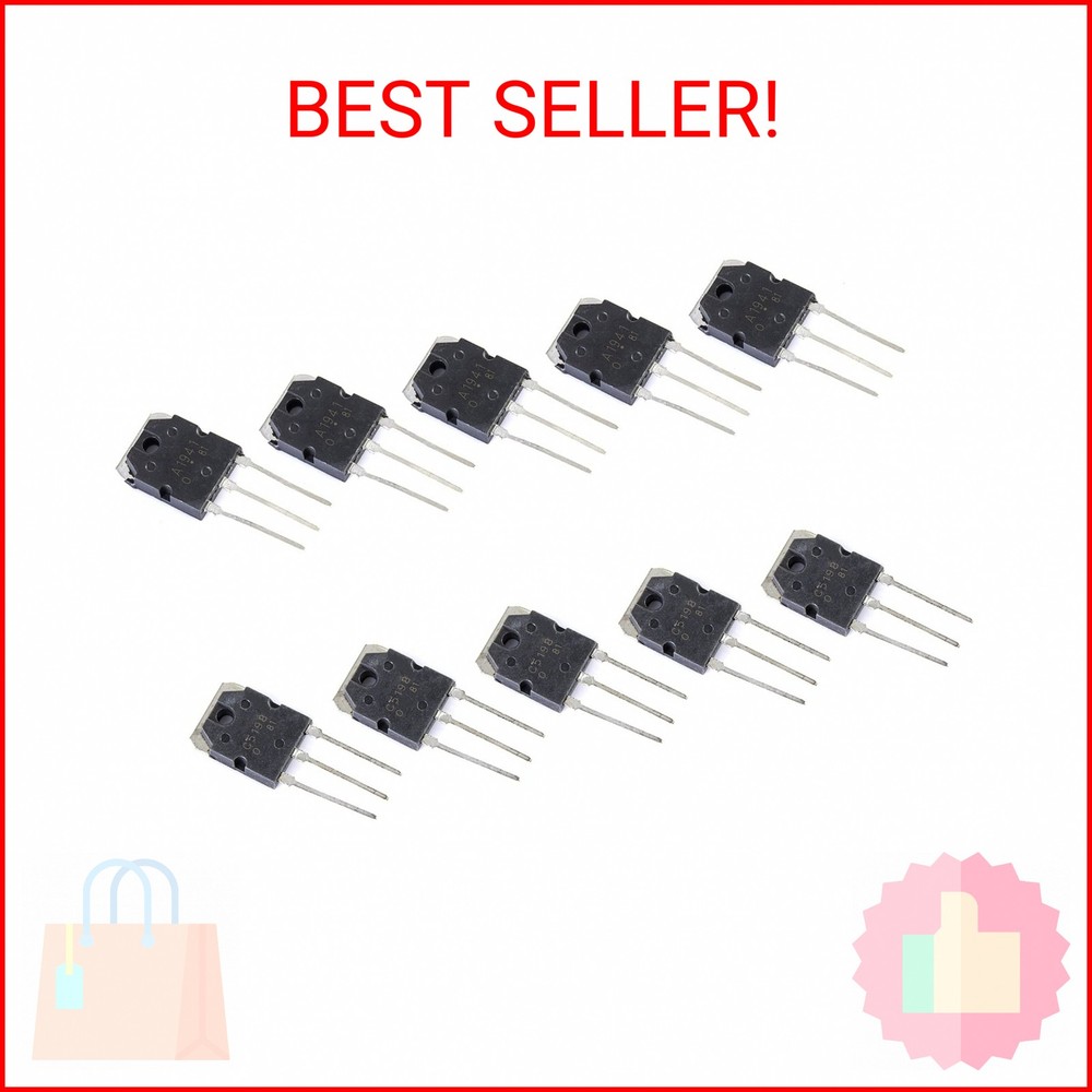 Bridgold 10pcs(5pcs 2SC5198+5pcs 2SA1941) C5198 A1941 Power Amplifier Transistor