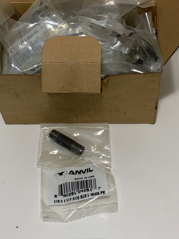 24-Anvil Beck 1/8in MPT x 1/8in Dia. x 1-1/2in L Black Steel Pipe Nipples