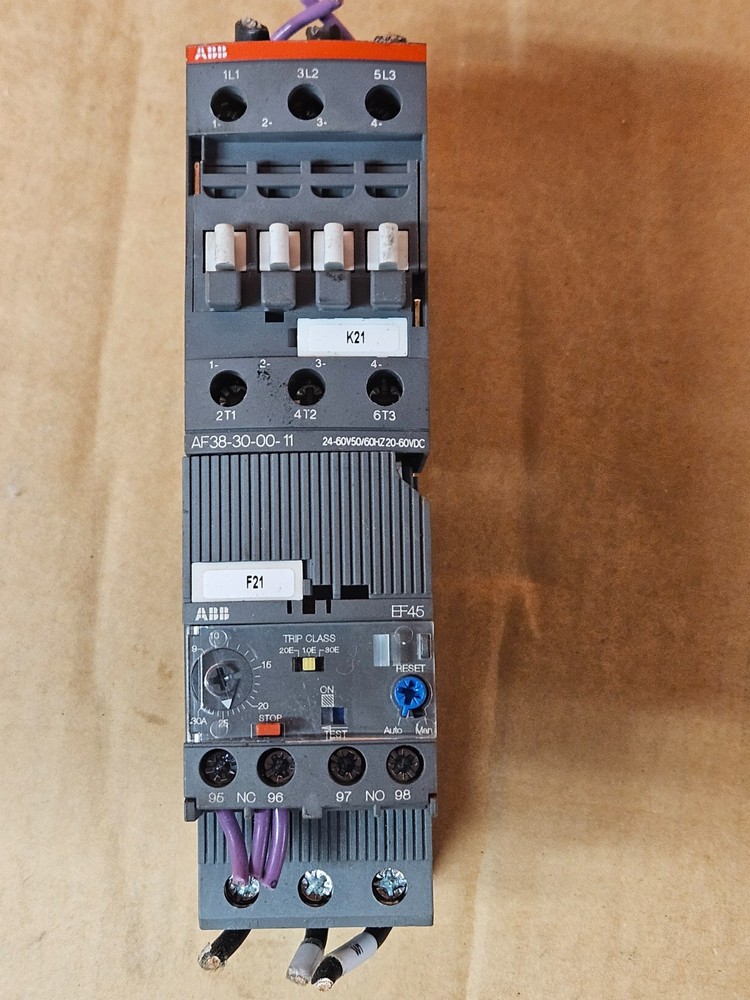 ABB AF38-30-00-11 Contactor w/ EF45-30 Electronic Overload Relay – 9-30A