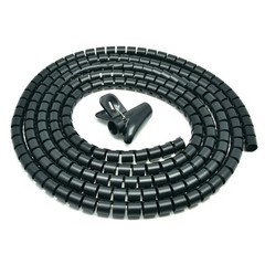4.92FT x 1.2″ Spiral Cable Wire Zip Wrap Tube Tubing Computer Manage Cord Black