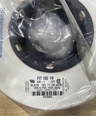 Alpha Wire F1051/8 BK005 Flexible Heat Shrink Tubing, 1/8in, 2:1, Black, 100 ft.