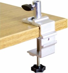 1/2 Inch Base Magnifying Lamp Clamp Silver Swing Arm Desk Lamp Phone Tablet