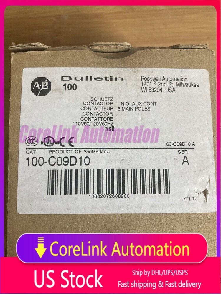 ALLEN-BRADLEY 100-C09D10 IEC CONTACTOR 9 AMP 120VAC NEW IN BOX