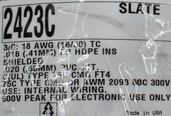 Alpha Wire 2423C 18/3C Alpha Essentials Shielded Control Cable CMG AWM Gray/10ft