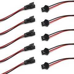 JST SM 2 Pin 2Pack Plug Male Female 20cm EL Wire Cable Cord Connector 2.54mm