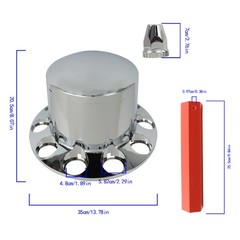 33mm Nut Covers Plastic Chrome Rear Wheel Axle Hub Cover Kit Semi ABS Set of 4