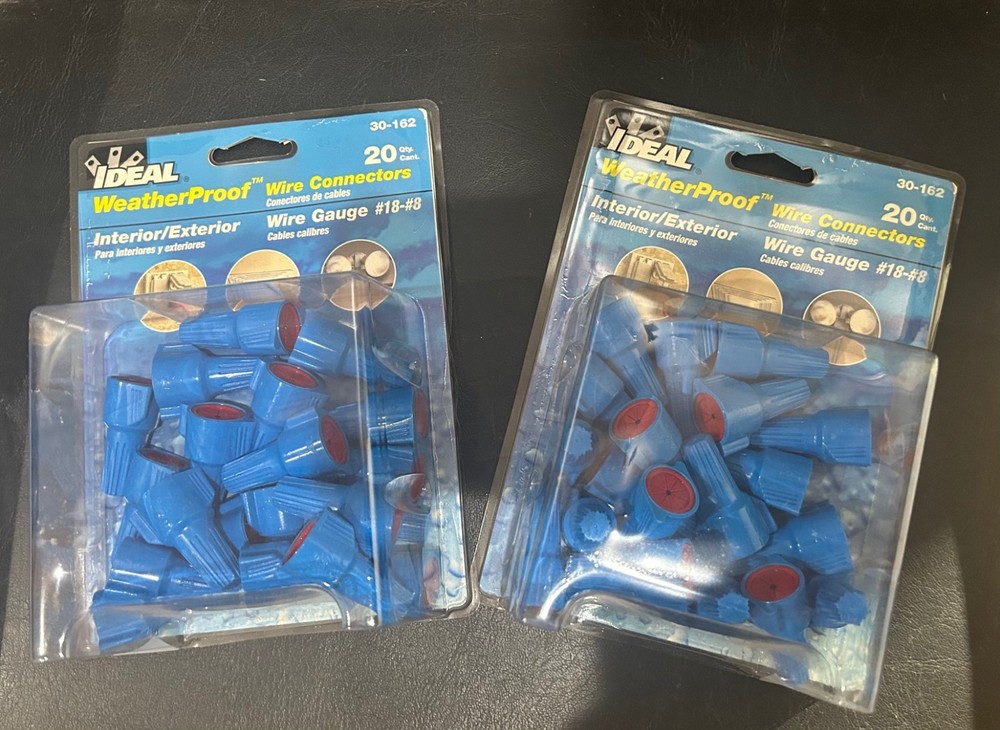 Ideal WeatherProof Wire Connectors 20 Pack #30-162, LOT OF 2 PKS