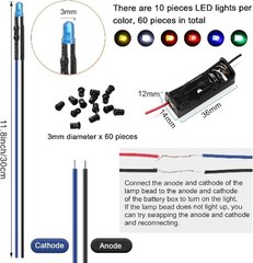 126 Pcs 12 Volt LED Lights Kit, 60 Pre Wired LED Light Emitting Plastic 3 mm