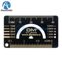4CM Multifunctional FR4 PCB Ruler Measuring Tool Angle Measure Meter + Keychain