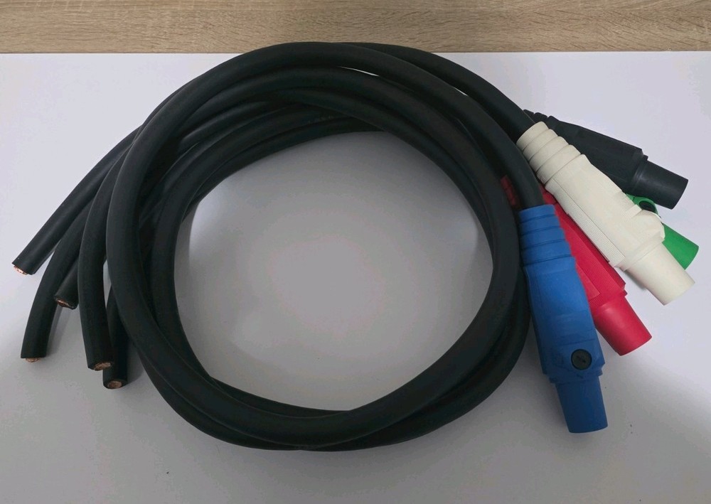 Set Cam Lock 2/0 Bare End Tail To female Hubbell 600V 5ft Power Feeder Cable