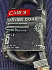 CAROL 01006.63.01: DRYER CORD 6 FEET 4 CONDUCTOR GROUNDED