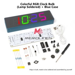 5V DIY Electronic Clock Kit LED Digital RGB Clock Time Temperature Date Display