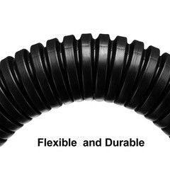 12 M 16 x 20 mm PP Flexible Corrugated Conduit Tube for Office Black
