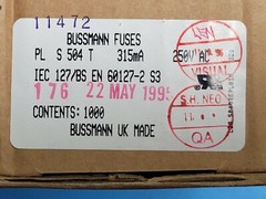 Fuse Time Delay Slow Blow, 5x20mm Glass, S504 Series, 315mA