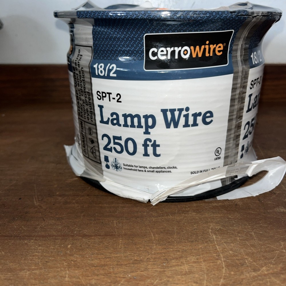 NEW Cerrowire SPT-2 Lamp Wire 250 ft. 18-2 CLEAR/SILVER