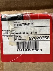 Box Of 6 Burndy YJA4/0T12 Terminal Lug 1/2in
