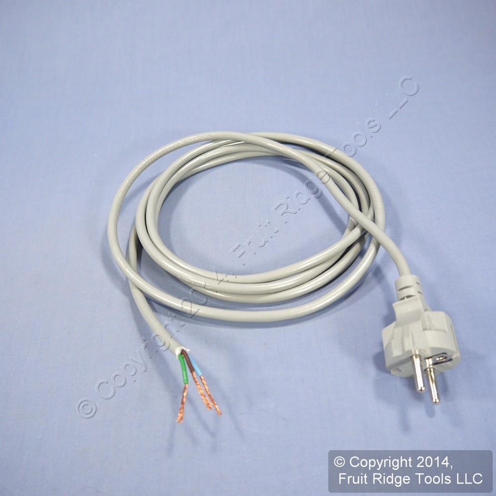 Pacific Mueller H03VV-F3G Gray Flexible PVC Multi-Conductor 300V European Cord