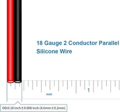 High-Performance 18 Gauge 2 Conductor Silicone Wire Spool – 100 Feet Red/Black